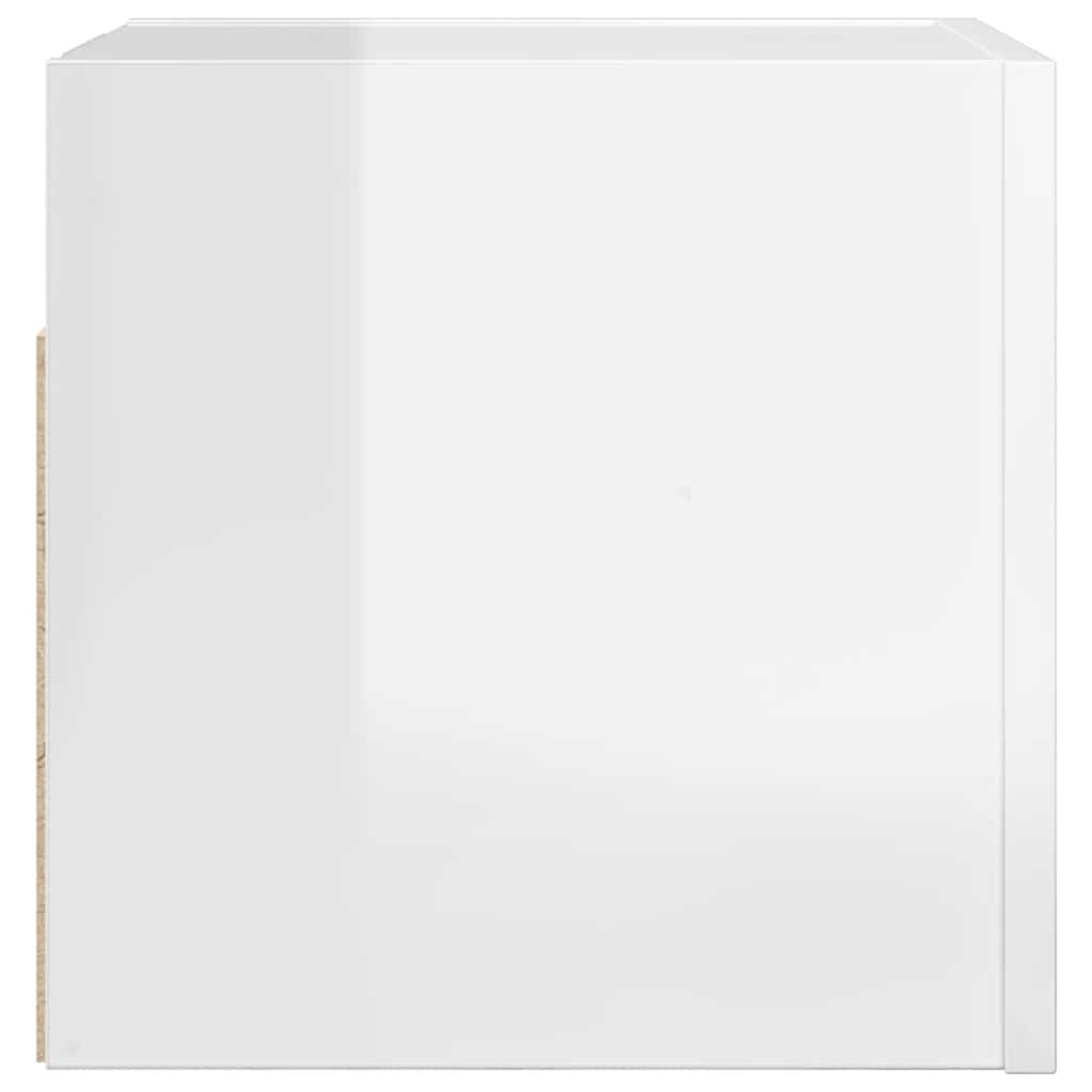 Meuble TV mural Blanc brillant 30,5x30x30 cm