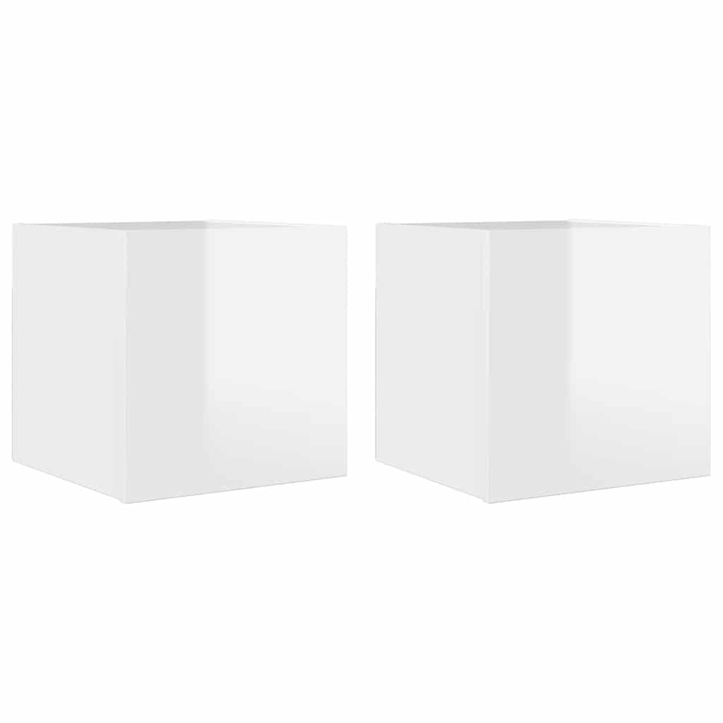 Wall-mounted TV cabinets 2 pcs Glossy white 30.5x30x30 cm