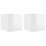 Wall-mounted TV cabinets 2 pcs Glossy white 30.5x30x30 cm