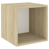 Armoire murale Blanc et chêne Sonoma 37x37x37cm Bois ingénierie