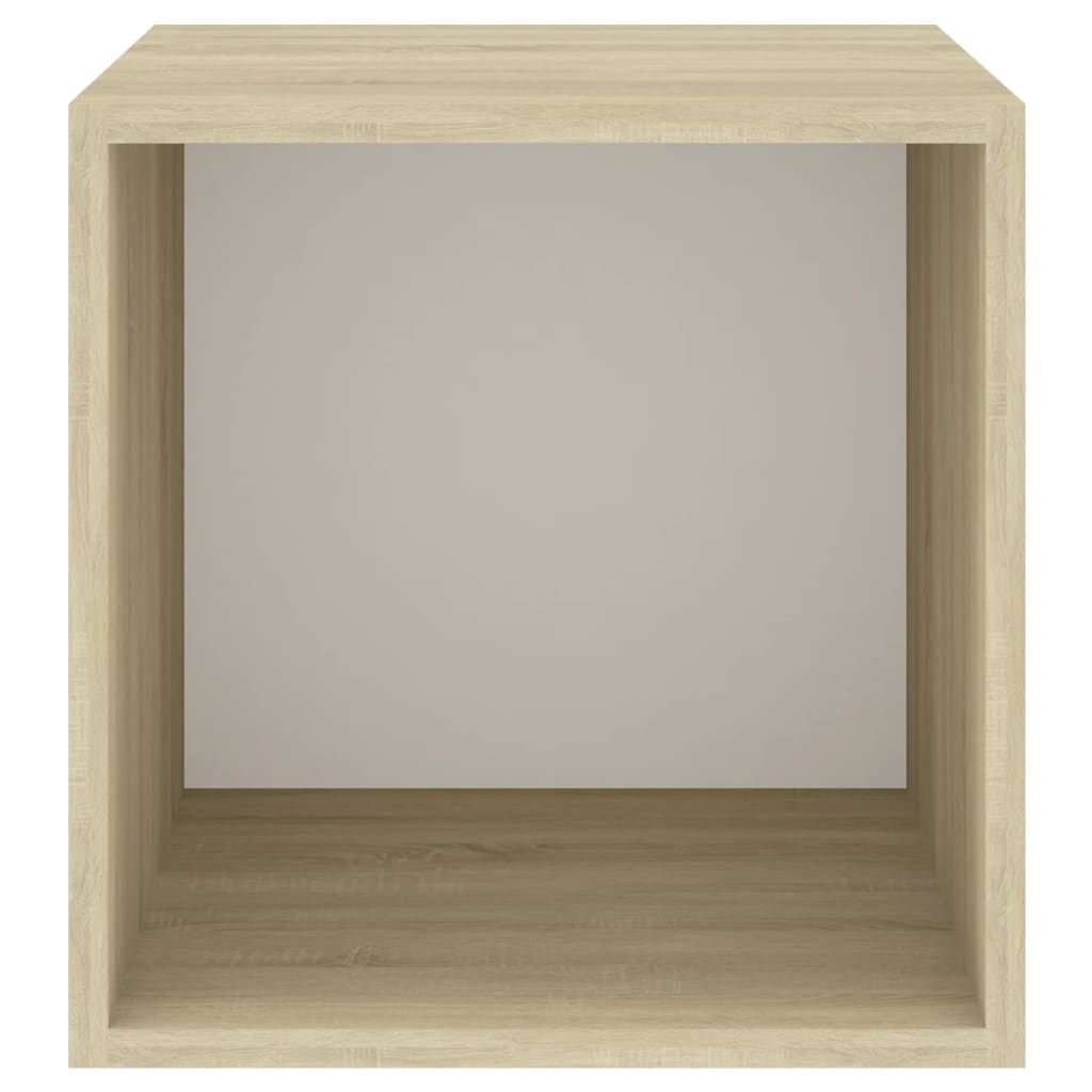 Armoire murale Blanc et chêne Sonoma 37x37x37cm Bois ingénierie