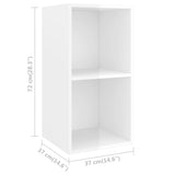 Wall mounted TV cabinet Glossy white 37x37x72 cm Engineered wood