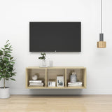 Meuble TV mural Chêne sonoma 37x37x107 cm Bois d’ingénierie