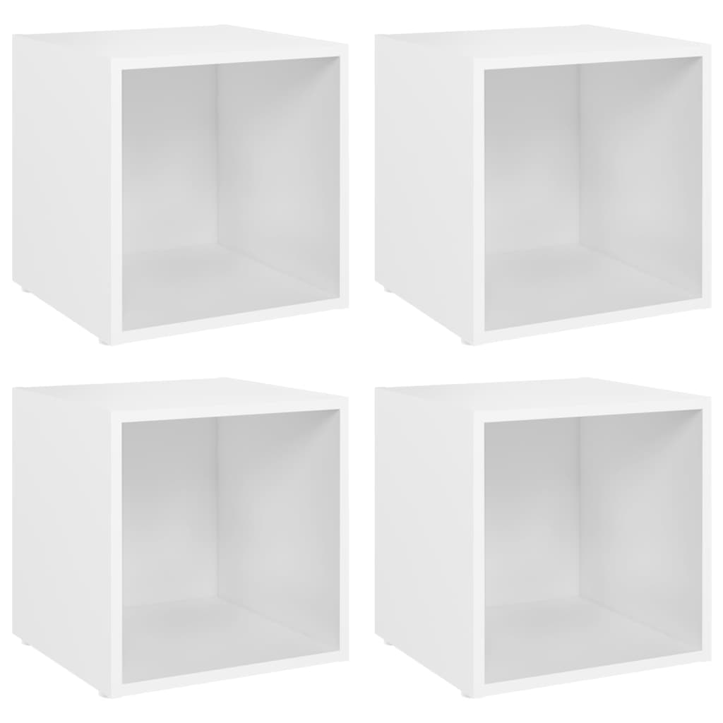 Meubles TV 4 pcs blanc 37x35x37 cm bois d’ingénierie