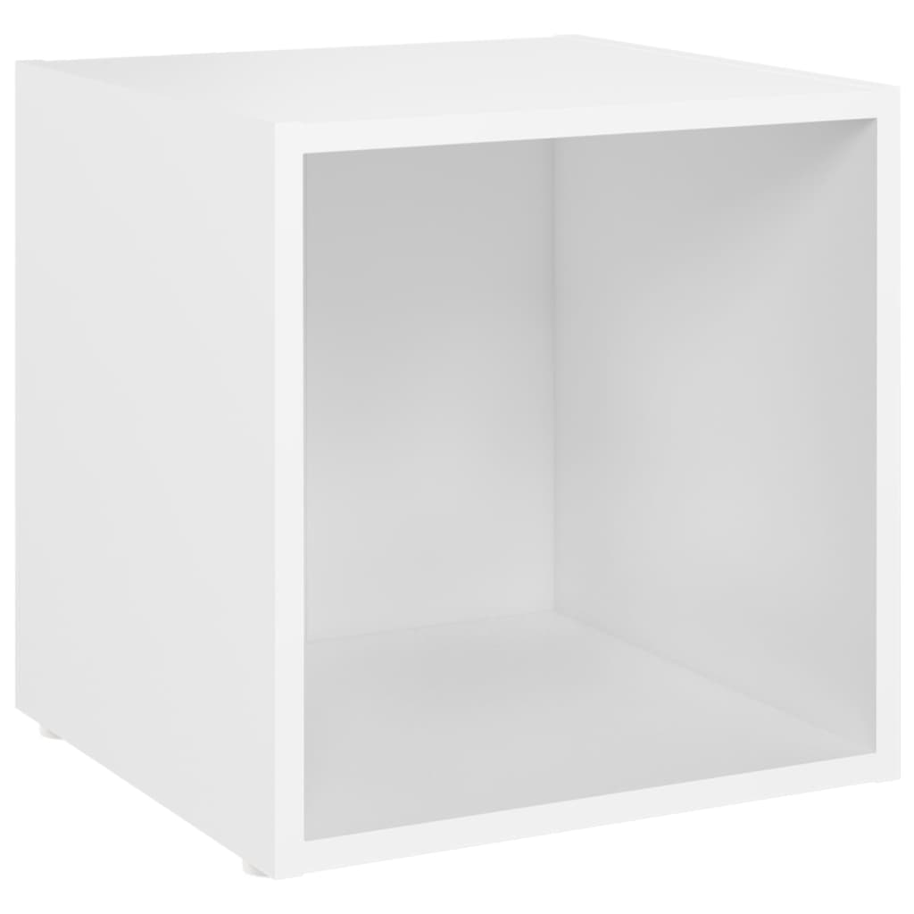 Meubles TV 4 pcs blanc 37x35x37 cm bois d’ingénierie