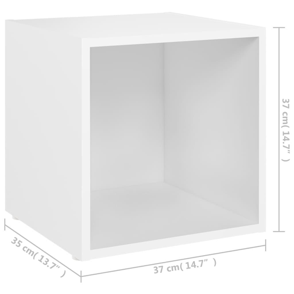 Meubles TV 4 pcs blanc 37x35x37 cm bois d’ingénierie