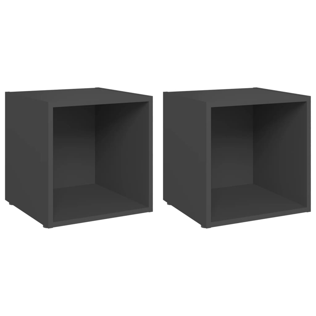 Meubles TV 2 pcs gris 37x35x37 cm bois d’ingénierie