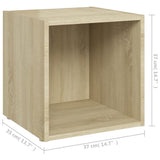 Meuble TV chêne sonoma 37x35x37 cm bois d’ingénierie