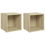 Meubles TV 2 pcs chêne sonoma 37x35x37 cm bois d’ingénierie