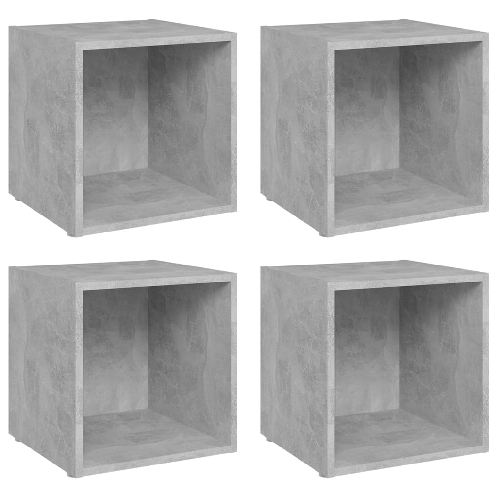 TV cabinet 4 pcs concrete gray 37x35x37 cm engineered wood