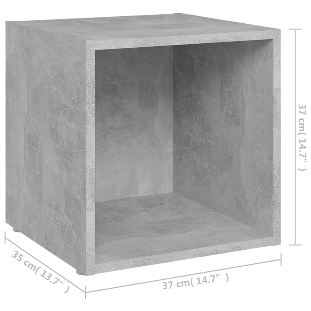 TV cabinet 4 pcs concrete gray 37x35x37 cm engineered wood