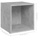 TV cabinet 4 pcs concrete gray 37x35x37 cm engineered wood