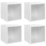 TV cabinet 4 pcs white high gloss 37x35x37 cm engineered wood