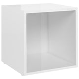 Meubles TV 4 pcs blanc brillant 37x35x37 cm bois d’ingénierie