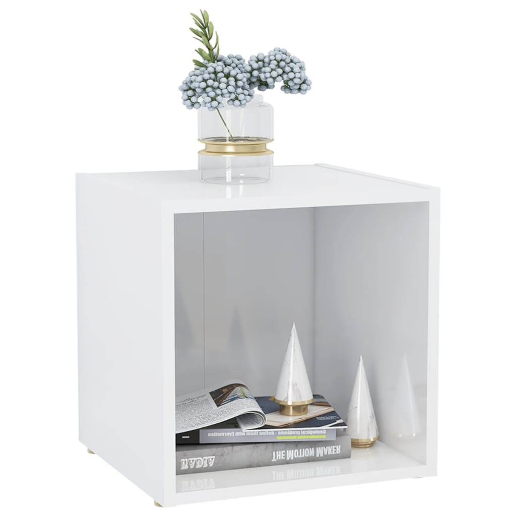 TV cabinet 4 pcs white high gloss 37x35x37 cm engineered wood