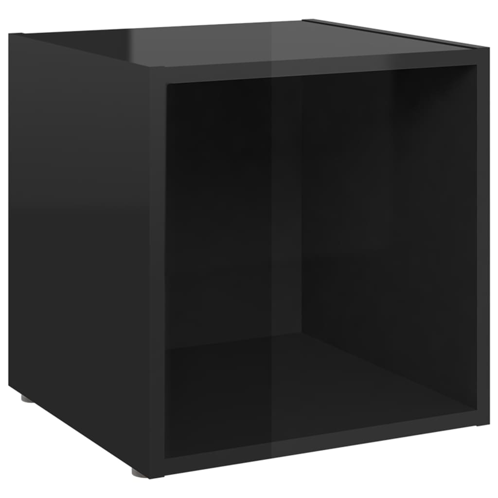 TV cabinet 2 pcs black glossy 37x35x37 cm engineered wood