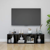 TV cabinet 2 pcs black glossy 37x35x37 cm engineered wood