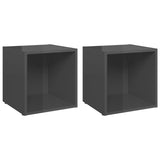 Meubles TV 2 pcs gris brillant 37x35x37 cm bois d’ingénierie