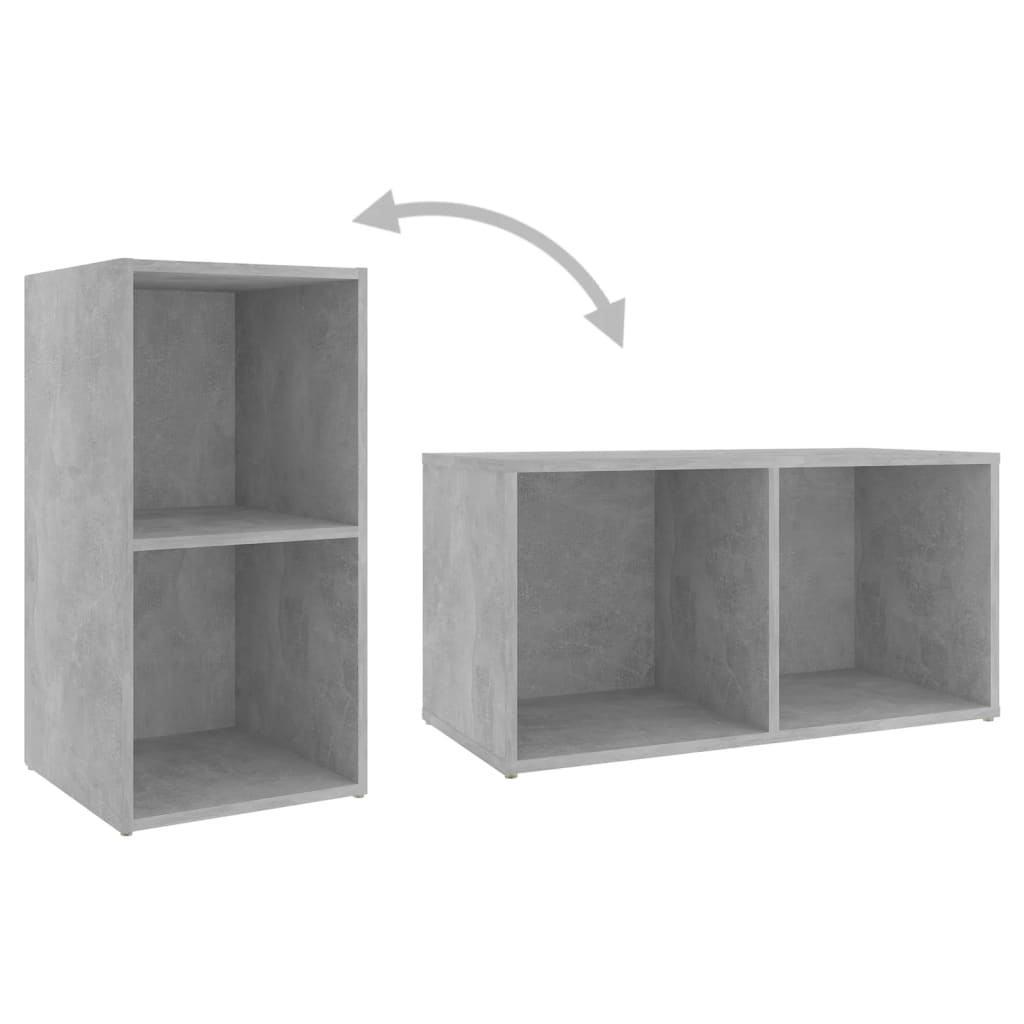 Meuble TV gris béton 72x35x36,5 cm bois d’ingénierie