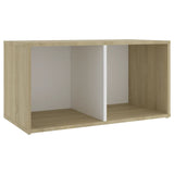 Meuble TV blanc et chêne sonoma 72x35x36,5 cm bois d’ingénierie