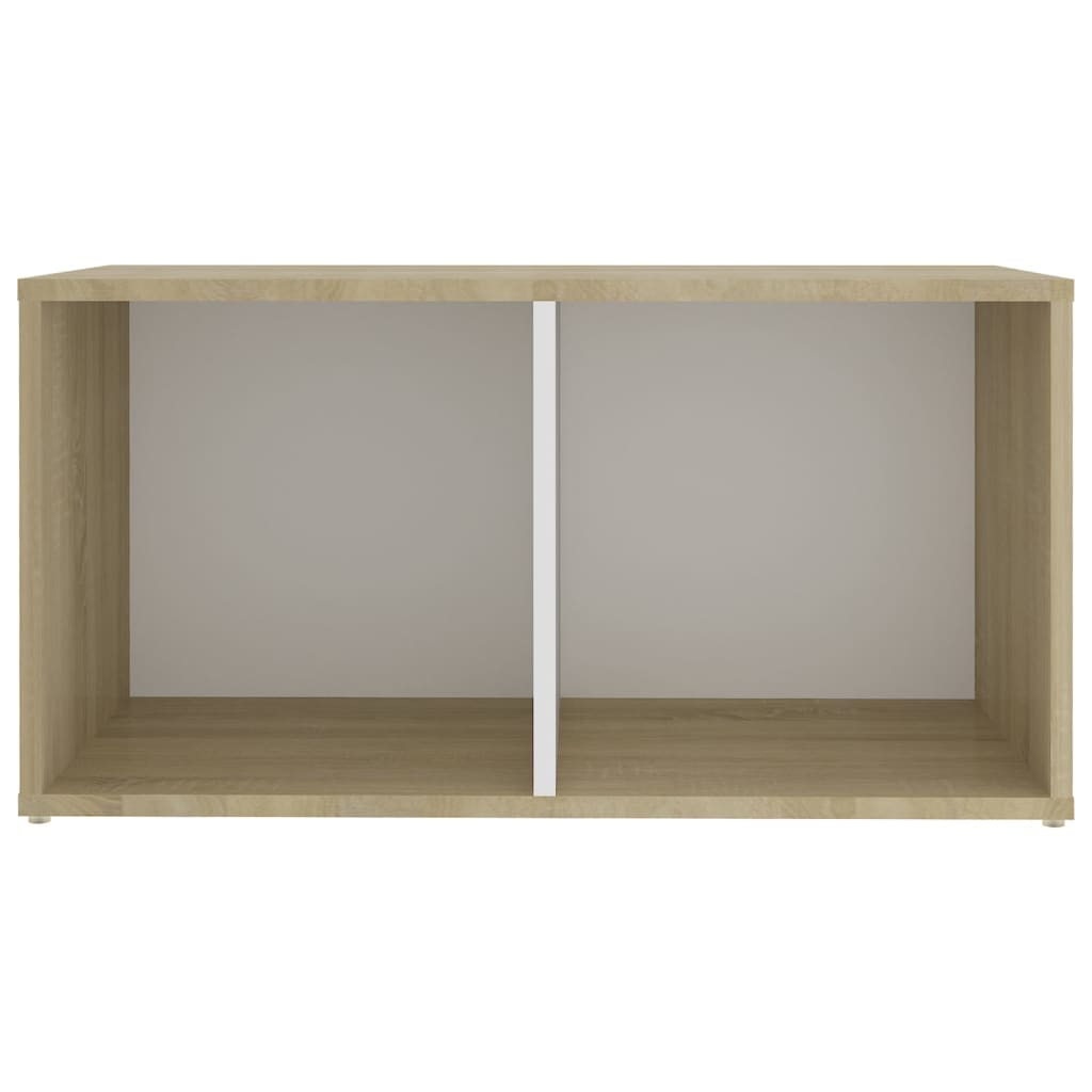 Meuble TV blanc et chêne sonoma 72x35x36,5 cm bois d’ingénierie