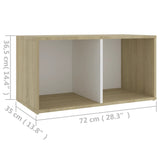 Meuble TV blanc et chêne sonoma 72x35x36,5 cm bois d’ingénierie