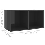 Meuble TV gris brillant 72x35x36,5 cm bois d’ingénierie