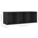 Meuble TV gris 107x35x37 cm bois d’ingénierie