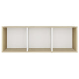 Meuble TV blanc et chêne sonoma 107x35x37 cm bois d’ingénierie