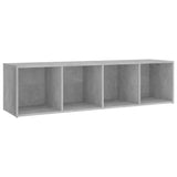 Meuble TV gris béton 142,5x35x36,5 cm bois d’ingénierie