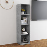 Meuble TV gris béton 142,5x35x36,5 cm bois d’ingénierie