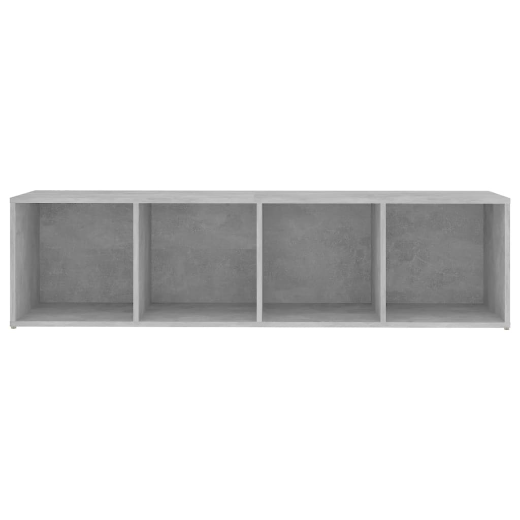 Meuble TV gris béton 142,5x35x36,5 cm bois d’ingénierie