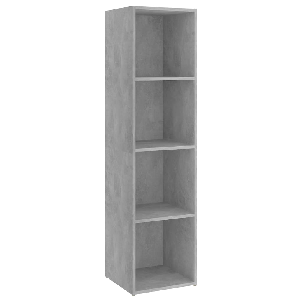 Meuble TV gris béton 142,5x35x36,5 cm bois d’ingénierie