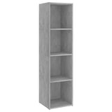 Meuble TV gris béton 142,5x35x36,5 cm bois d’ingénierie