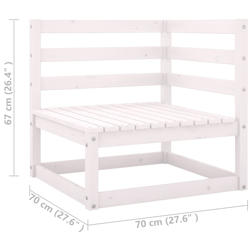 Garten-Ecksofa mit anthrazitfarbenen Kissen. Massives Kiefernholz