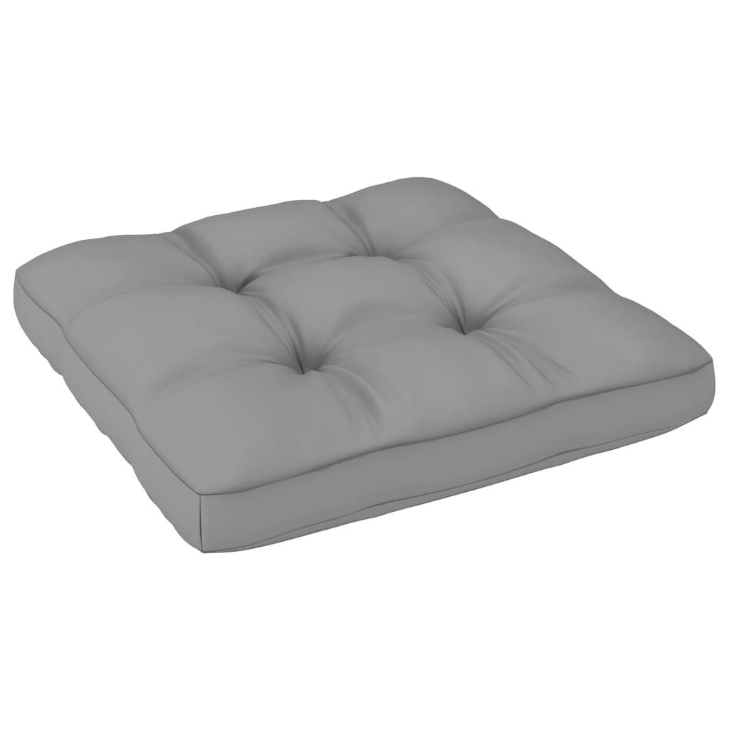 Repose-pied de jardin avec coussin Pin massif