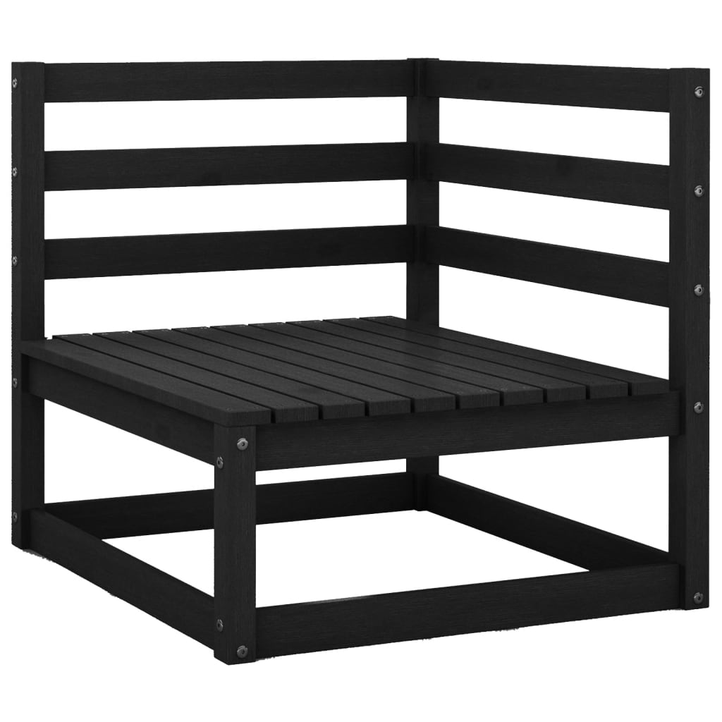 2-Sitzer-Gartensofa mit Kissen Schwarz Massives Kiefernholz