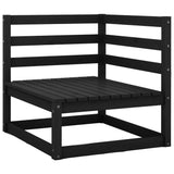 2-Sitzer-Gartensofa mit Kissen Schwarz Massives Kiefernholz