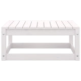 Repose-pieds de jardin avec coussins lot de 2 Blanc Bois de pin