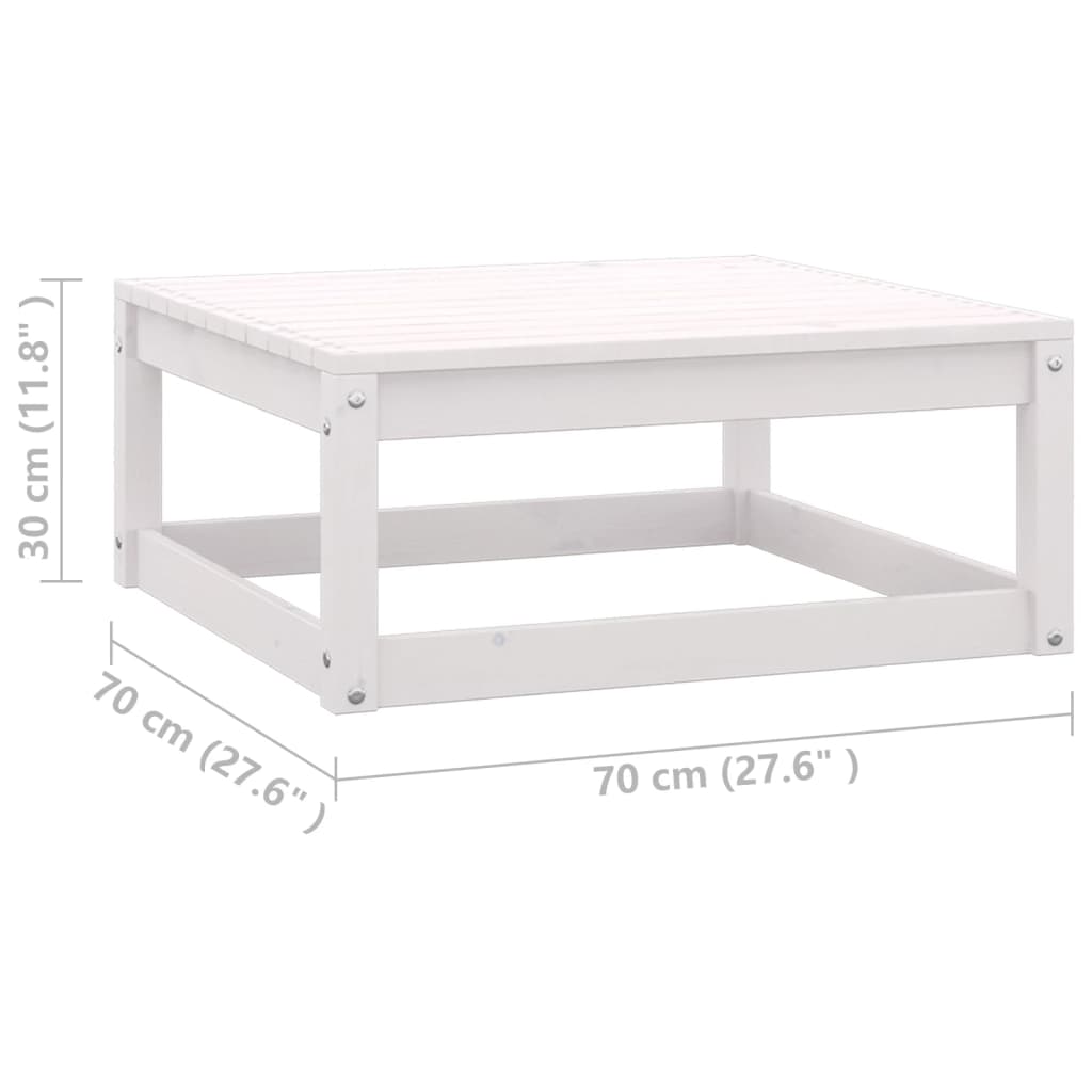 Repose-pieds de jardin avec coussins lot de 2 Blanc Bois de pin