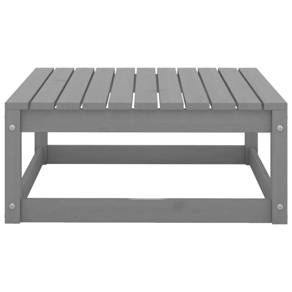 Repose-pieds de jardin avec coussins lot de 2 Gris Bois de pin