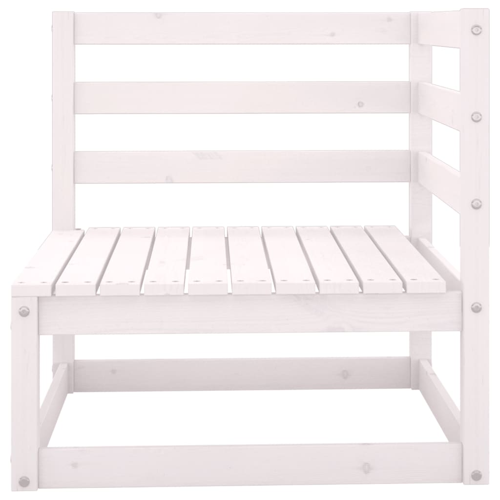 Salon de jardin 2 pcs avec coussins Blanc Bois de pin massif