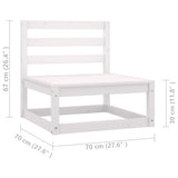 Salon de jardin 2 pcs avec coussins Blanc Bois de pin massif