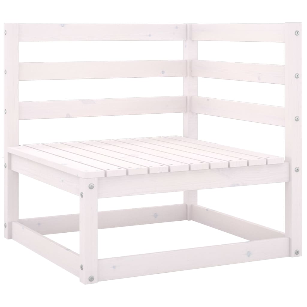 Salon de jardin 2 pcs avec coussins Blanc Bois de pin massif