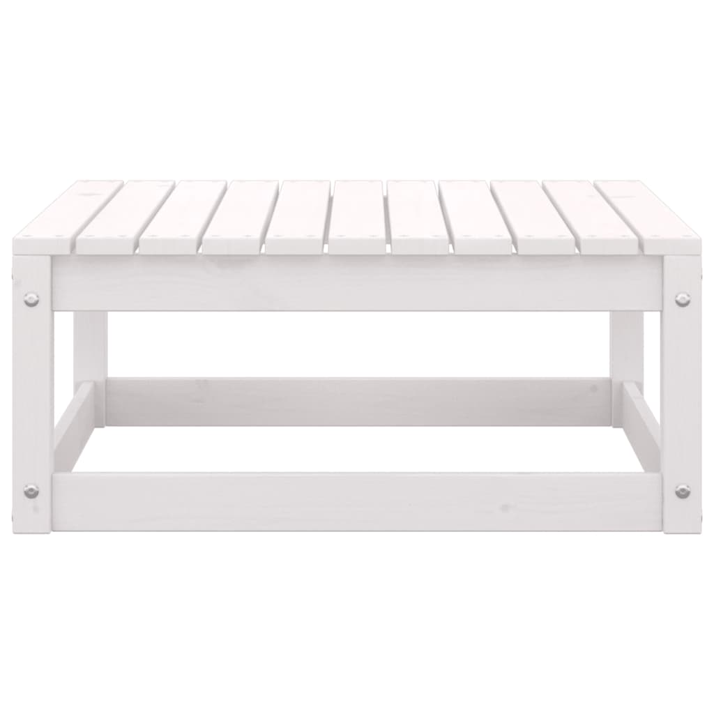 Salon de jardin 2 pcs avec coussins Blanc Bois de pin massif