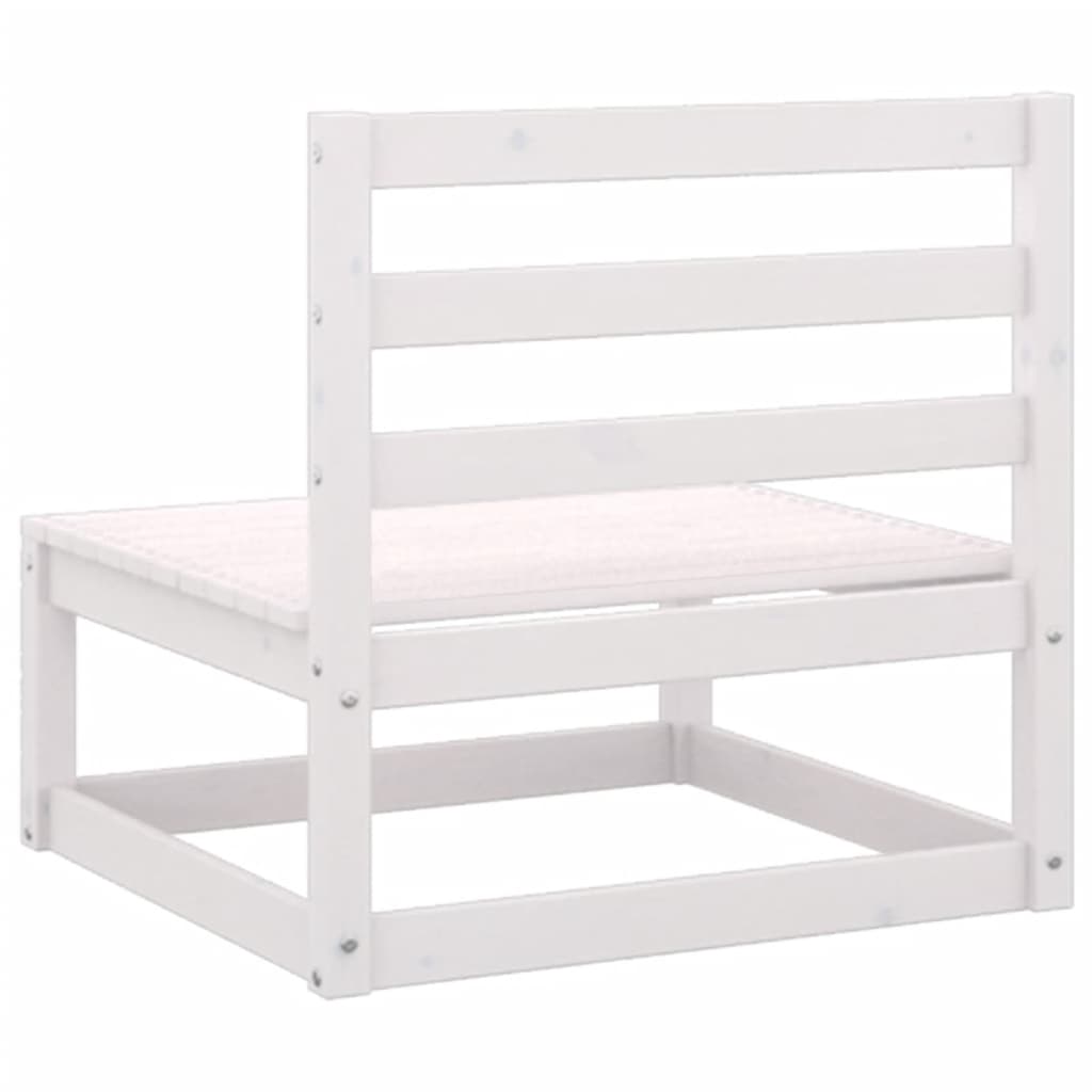 Salon de jardin 2 pcs avec coussins Blanc Bois de pin massif