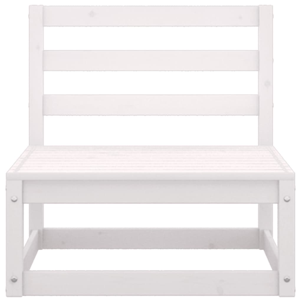 Salon de jardin 2 pcs avec coussins Blanc Bois de pin massif