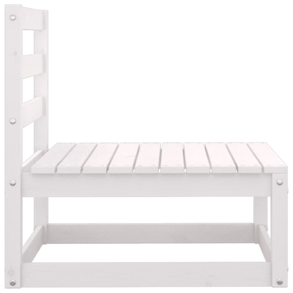 Salon de jardin 2 pcs avec coussins Blanc Bois de pin massif