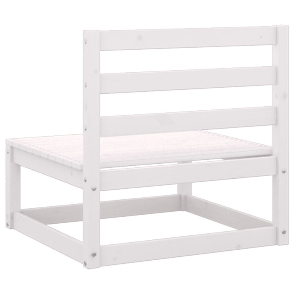 Salon de jardin 2 pcs avec coussins Blanc Bois de pin massif