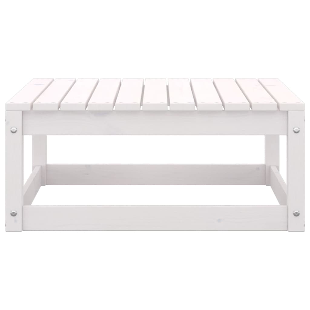 Salon de jardin 2 pcs avec coussins Blanc Bois de pin massif